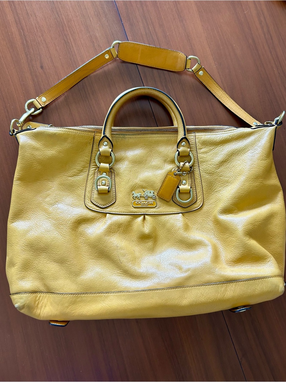 Coach 2009 Madison Sabrina leather satchel tote in canary yellow
